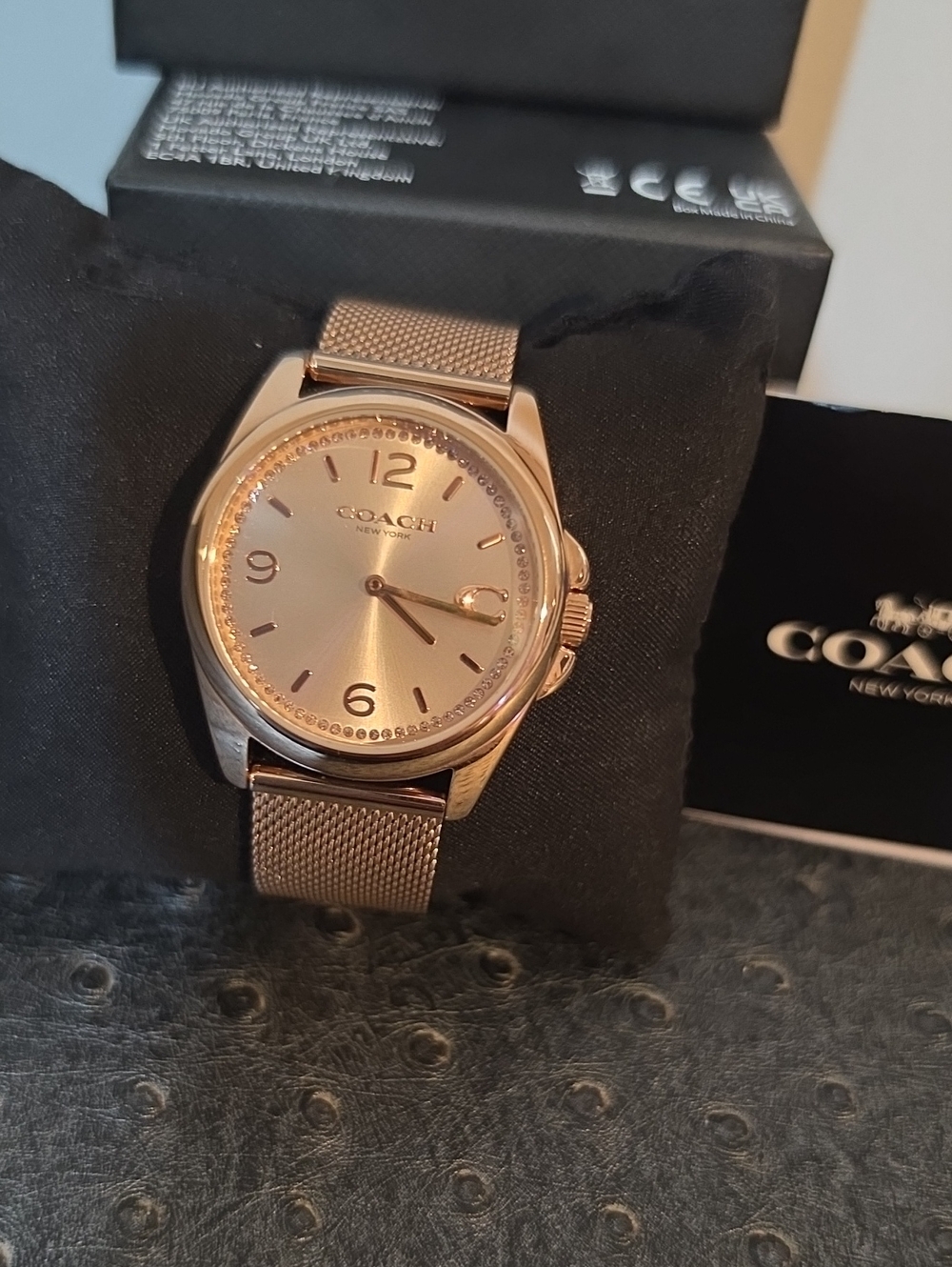 Coach Rose Gold Tone Mesh Bracelet Watch